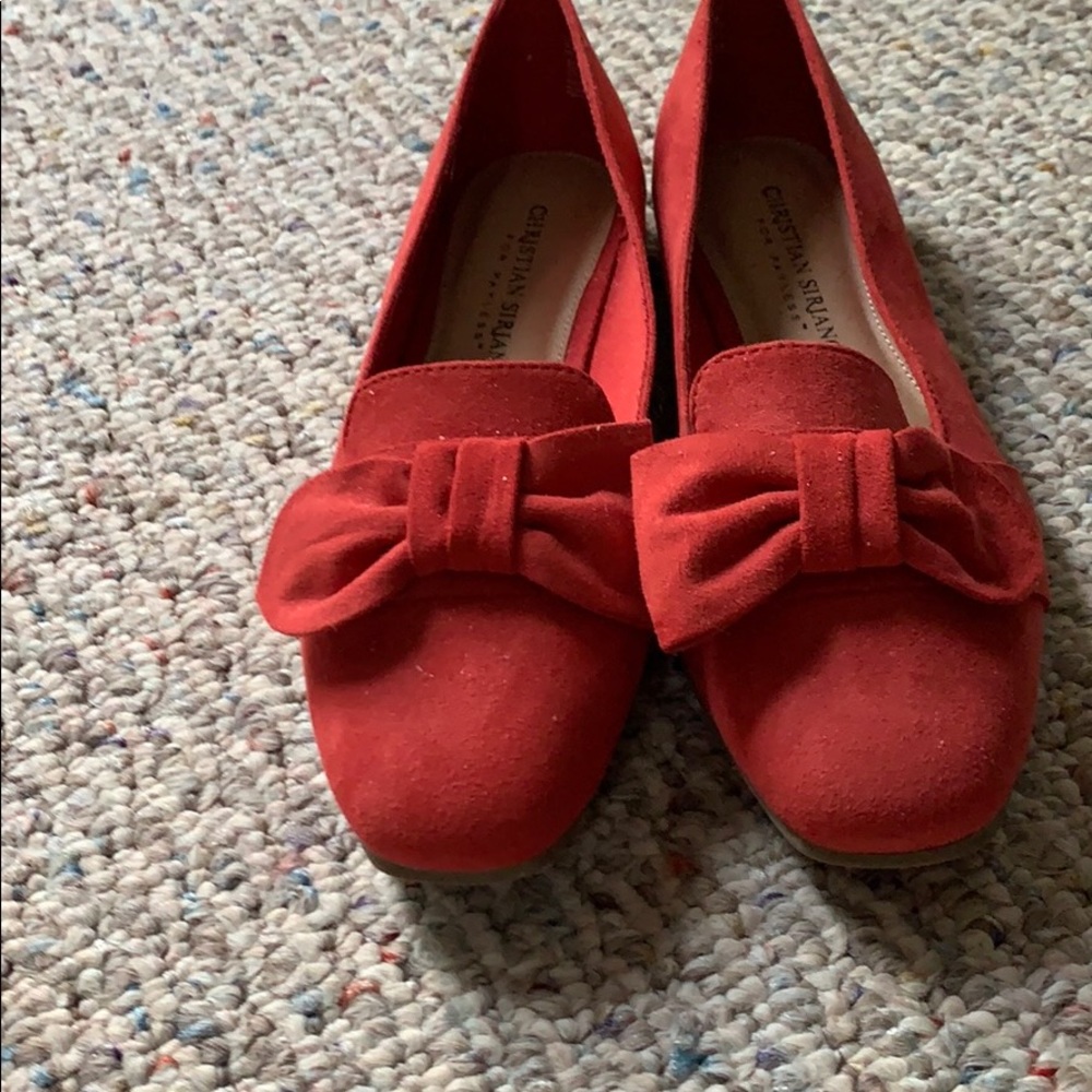 Flats, red, size 5.5